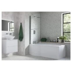 Iona P-Shape 1675mm 0TH Shower Bath RH -Home Furnishings iona dibsh016 3