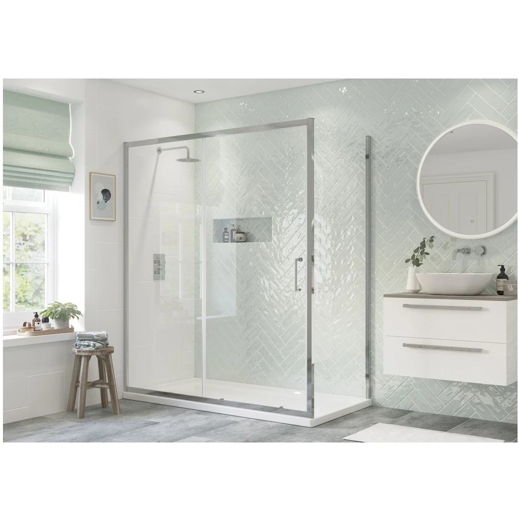 Refresh Dove Framed 1500mm Sliding Shower Door 4 Refresh Dove Framed 1500mm Sliding Shower Door - Image 2
