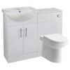 Iona Woodford 550mm Basin & WC Unit Pack White -Home Furnishings iona ftdi102958