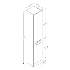 Iona Celo 350mm Floor Standing Tall Unit Grey -Home Furnishings iona ftdi103312 3