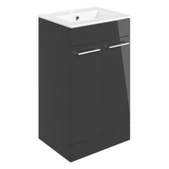 Iona Celo 510mm Floor Unit & Basin Anthracite Gloss