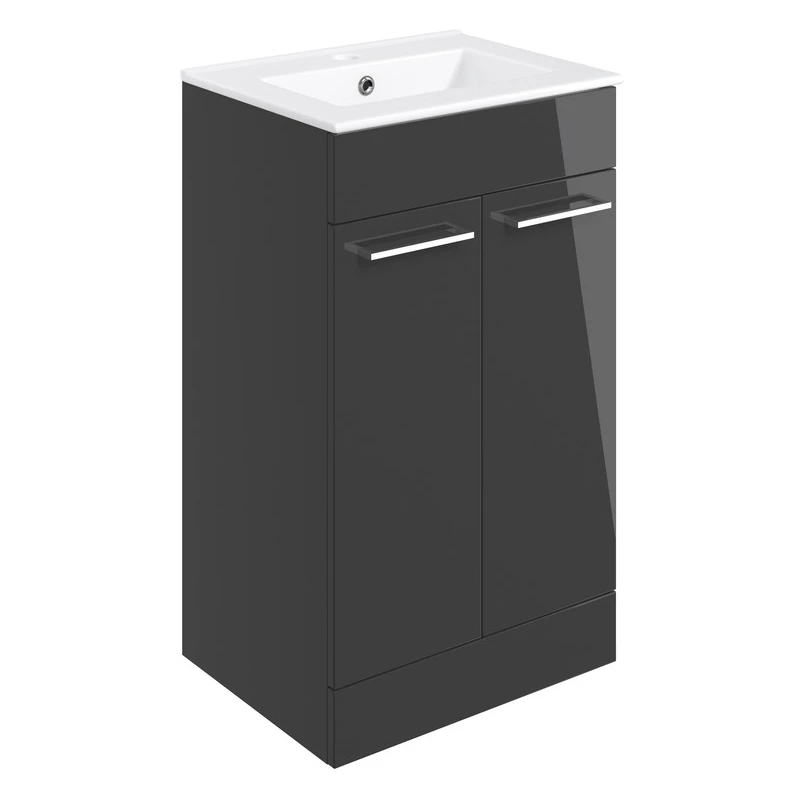 Iona Celo 510mm Floor Unit & Basin Anthracite Gloss 3 Iona Celo 510mm Floor Unit & Basin Anthracite Gloss