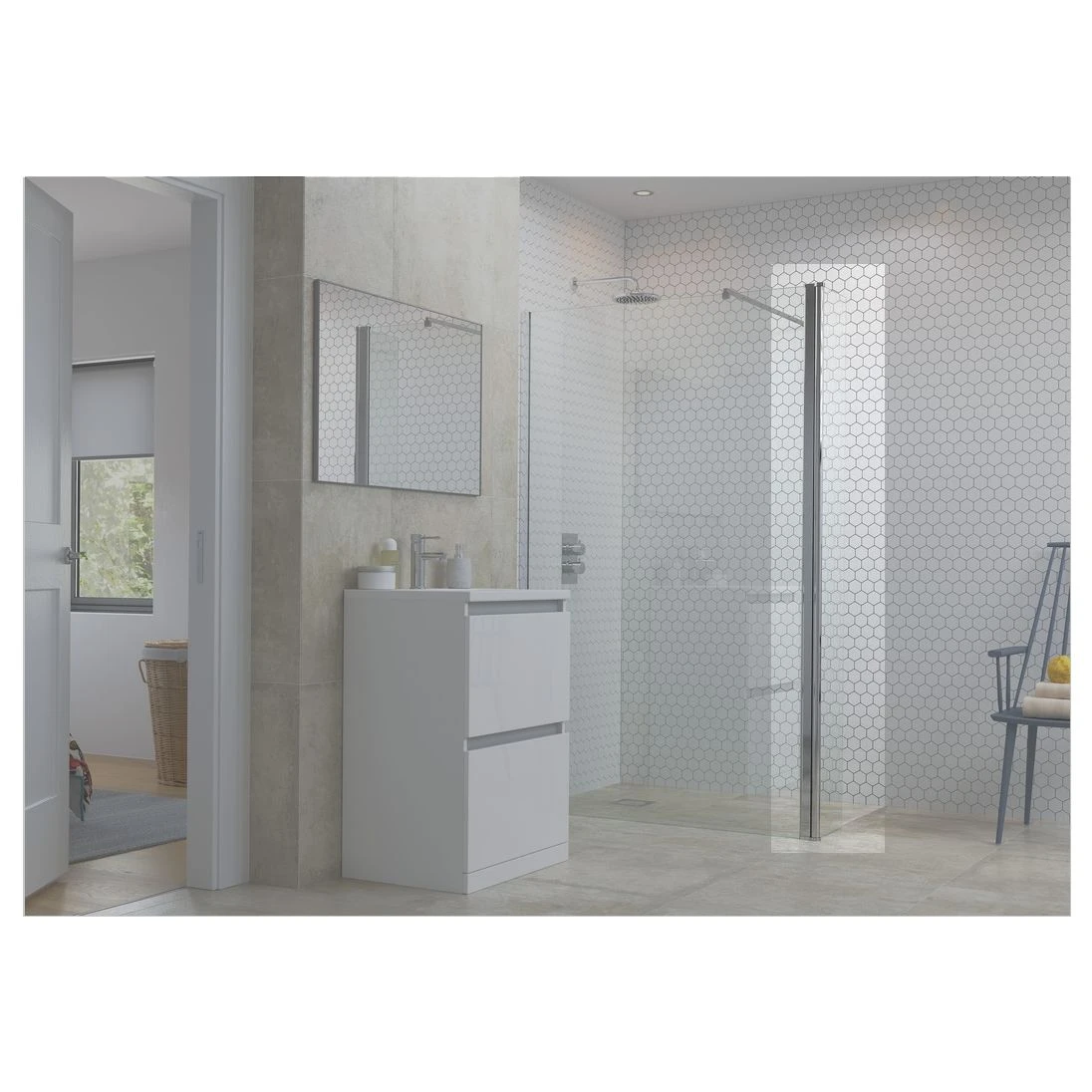 Refresh Dove Wetroom Optional 300mm Rotatable Panel 3 Refresh Dove Wetroom Optional 300mm Rotatable Panel