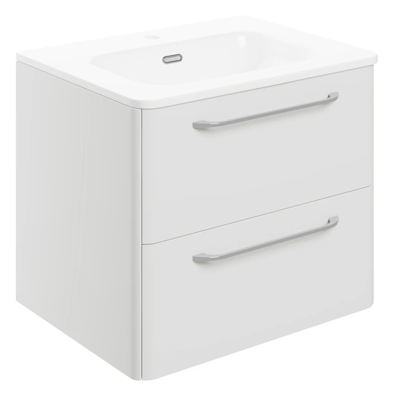 Iona Arosa 610mm Wall Unit & Basin White Gloss 3 Iona Arosa 610mm Wall Unit & Basin White Gloss