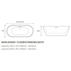 Iona Harlington Freestanding 1550x745mm Bath White -Home Furnishings iona ftdi104124 3