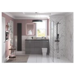 Iona Clifton 900x330mm Base End Panel Onyx Grey