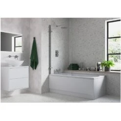Iona Hinged Straight Edge Bath Screen
