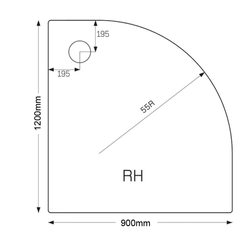 Just Trays Merlin 1200x900mm RH Offset Quadrant Shower Tray 4 Just Trays Merlin 1200x900mm RH Offset Quadrant Shower Tray - Image 2