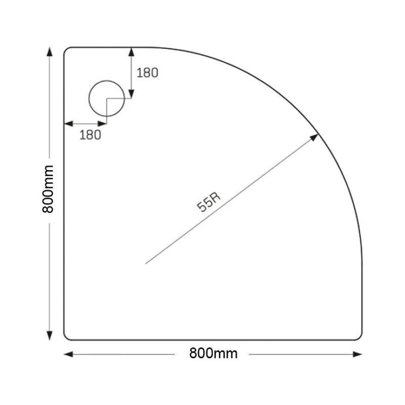 Just Trays Ultracast 800mm Quadrant Shower Tray 2 Upstands 4 Just Trays Ultracast 800mm Quadrant Shower Tray 2 Upstands - Image 2