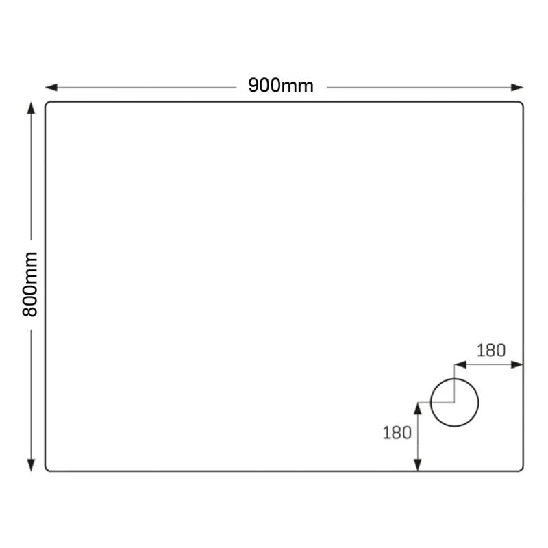Just Trays Merlin 900x800mm Rectangular Shower Tray 4 Just Trays Merlin 900x800mm Rectangular Shower Tray - Image 2