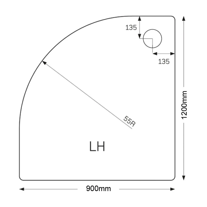 Just Trays Fusion 1200x900mm Offset Quadrant LH Tray 4 Just Trays Fusion 1200x900mm Offset Quadrant LH Tray - Image 2