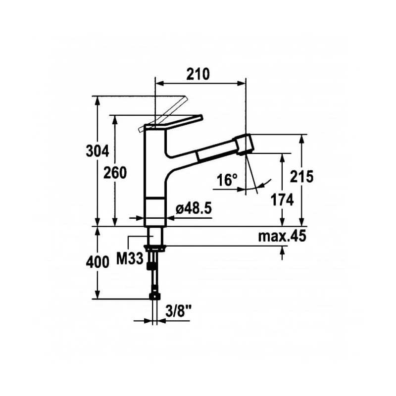 KWC Ava Mono Sink Mixer With Pull-Out Spray Chrome 4 KWC Ava Mono Sink Mixer With Pull-Out Spray Chrome - Image 2