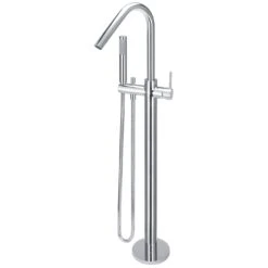 Meir Round Freestanding Bath Spout & Hand Shower Polished Chrome