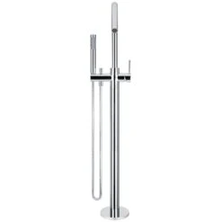 Meir Round Freestanding Bath Spout & Hand Shower Polished Chrome -Home Furnishings meir mb09 c 4