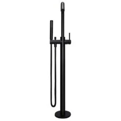 Meir Round Freestanding Bath Spout & Hand Shower Matte Black -Home Furnishings meir mb09 3