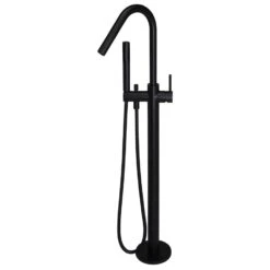 Meir Round Freestanding Bath Spout & Hand Shower Matte Black -Home Furnishings meir mb09 5