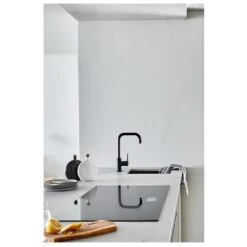 Meir Round Kitchen Mixer Tap Curved Matte Black -Home Furnishings meir mk02 4