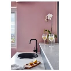 Meir Round Kitchen Mixer Tap Curved Matte Black -Home Furnishings meir mk02 5