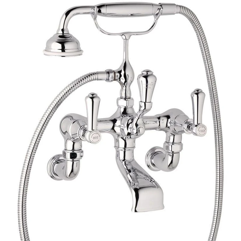 Perrin & Rowe Georgian Wall Bath Shower Mixer, Lever 3 Perrin & Rowe Georgian Wall Bath Shower Mixer, Lever