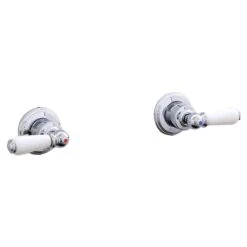 Perrin & Rowe Pair Of 3/4″ Wall Valves With Lever Handles Gold