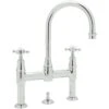 Perrin & Rowe Georgian 3 Hole Bridge Mixer, Cross -Home Furnishings perrin rowe 3709cp
