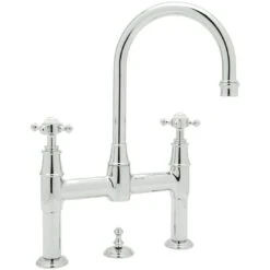 Perrin & Rowe Georgian 3 Hole Bridge Mixer, Cross