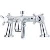 Perrin & Rowe Deck Bath Shower Mixer Crosshead Handles Pewter -Home Furnishings perrin rowe 3816pf