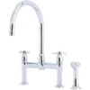 Perrin & Rowe Io Crosshead 2 Hole Sink Mixer & Rinse Chrome -Home Furnishings perrin rowe 4272cp