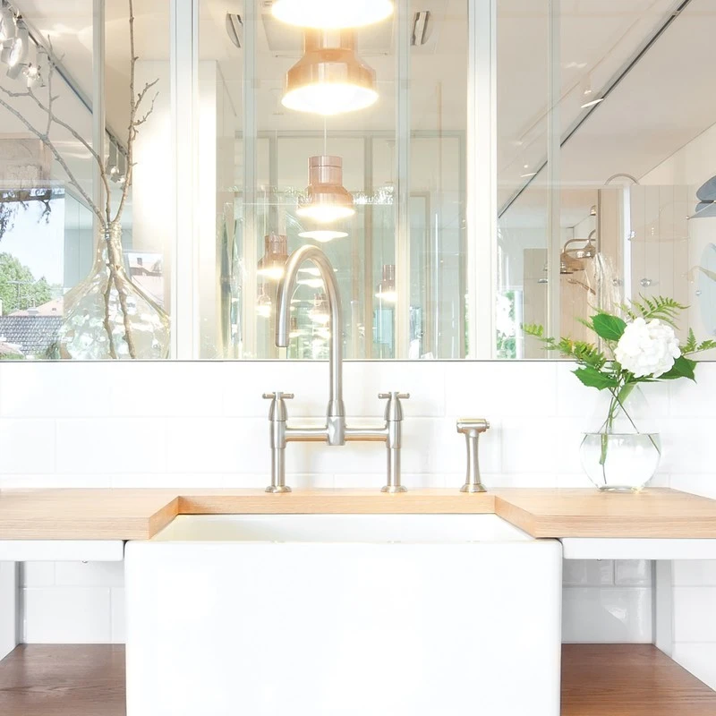 Perrin & Rowe Io Crosshead 2 Hole Sink Mixer & Rinse Chrome 4 Perrin & Rowe Io Crosshead 2 Hole Sink Mixer & Rinse Chrome - Image 2