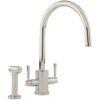 Perrin & Rowe Rubiq C Spout Sink Mixer Tap With Rinse Nickel -Home Furnishings perrin rowe 4312ni
