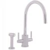 Perrin & Rowe Rubiq C Spout Sink Mixer Tap With Rinse Pewter -Home Furnishings perrin rowe 4312pf