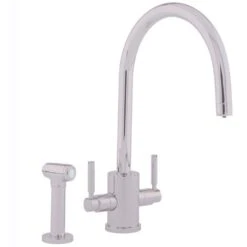Perrin & Rowe Rubiq C Spout Sink Mixer Tap With Rinse Pewter