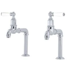 Perrin & Rowe Mayan Deck Mounted Taps With Lever Handles Pewter