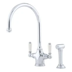 Perrin & Rowe Phoenician Sink Mixer With Rinse, Chrome