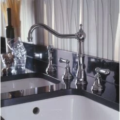 Perrin & Rowe Alsace 3 Hole Kitchen Sink Mixer & Rinse Chrome -Home Furnishings perrin rowe 4776cp 2