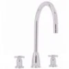 Perrin & Rowe Callisto Crosshead C Spout 3 Hole Sink Mixer Pewter -Home Furnishings perrin rowe 4885pf