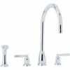 Perrin & Rowe Callisto 3 Hole C Spout Sink Mixer & Spray Chrome -Home Furnishings perrin rowe 4891cp