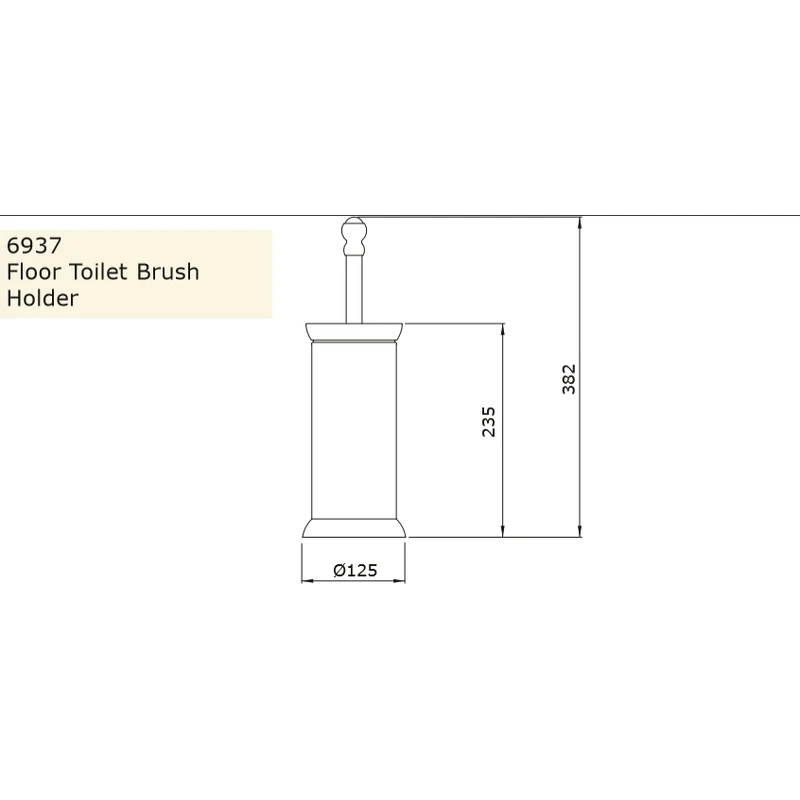 Perrin & Rowe Floor Toilet Brush Holder Pewter 4 Perrin & Rowe Floor Toilet Brush Holder Pewter - Image 2