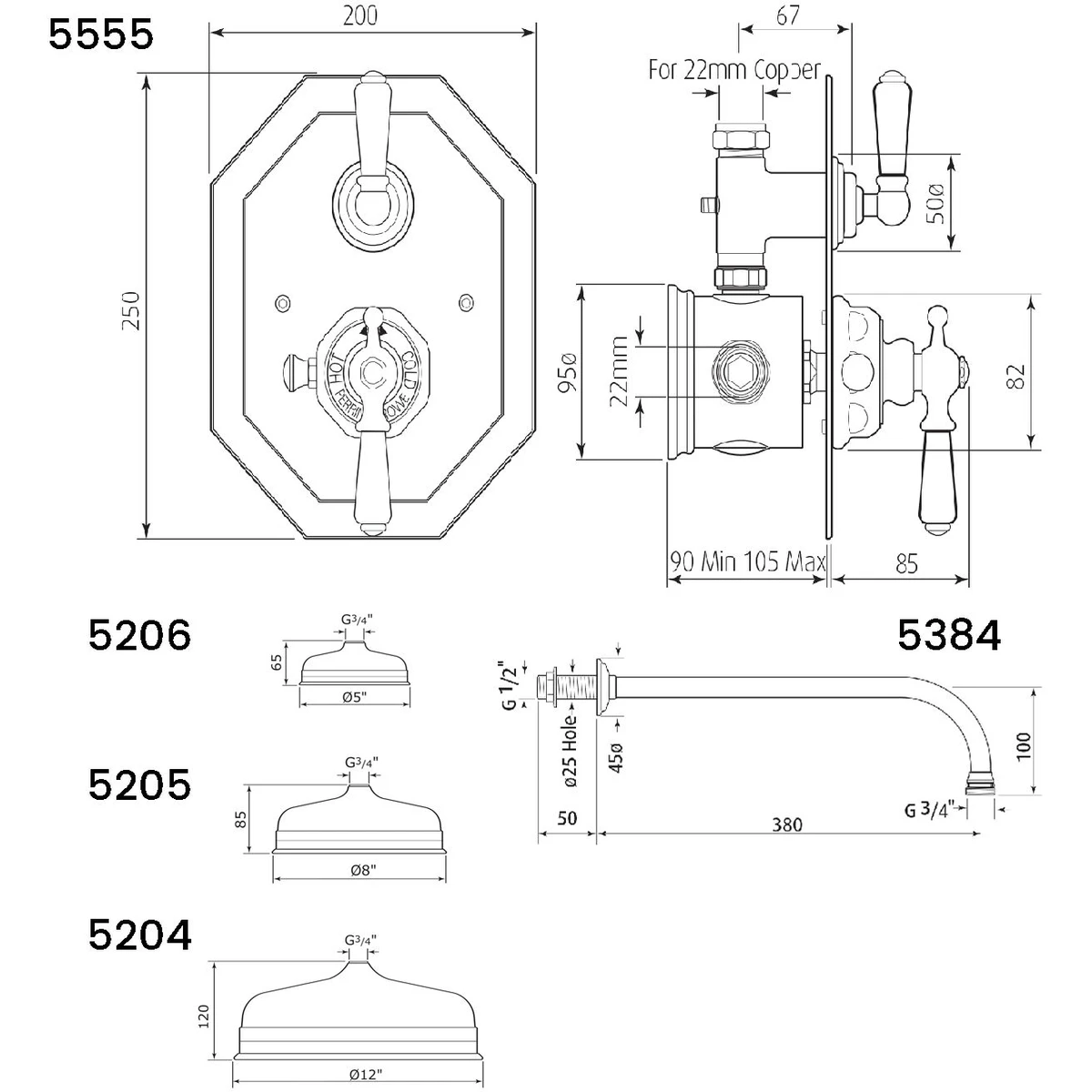 Perrin & Rowe Traditional Shower Set 3 Chrome 4 Perrin & Rowe Traditional Shower Set 3 Chrome - Image 2