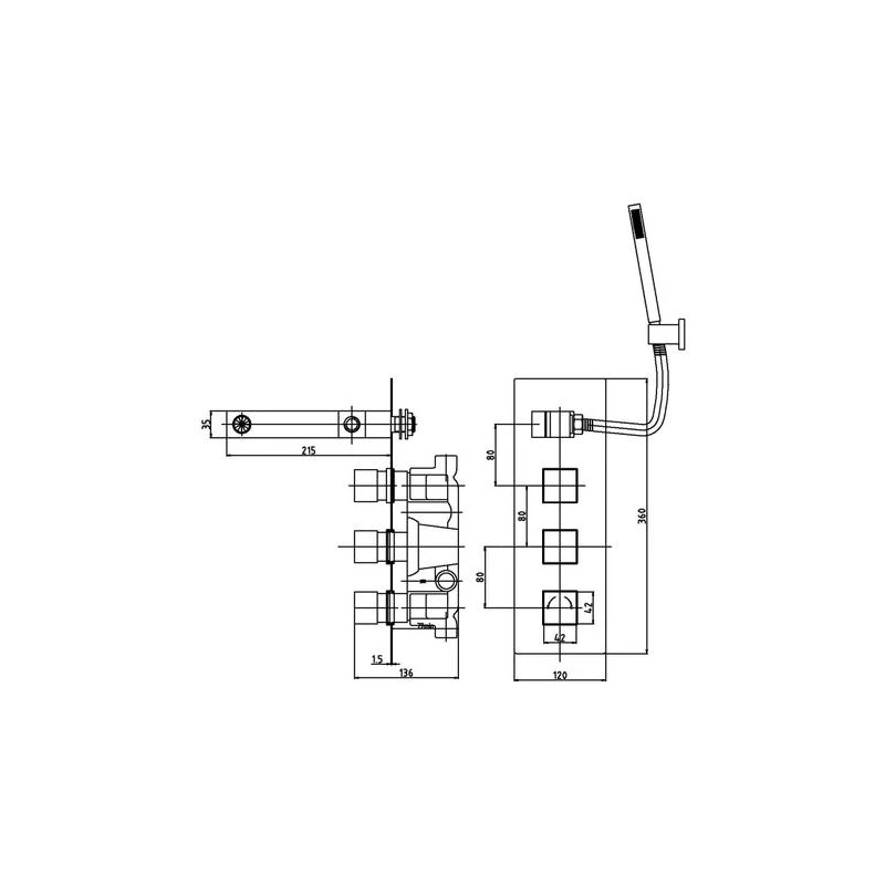 Premier® Premier Volt Twin Thermostatic Shower Valve With Diverter 4 Premier® Premier Volt Twin Thermostatic Shower Valve With Diverter - Image 2
