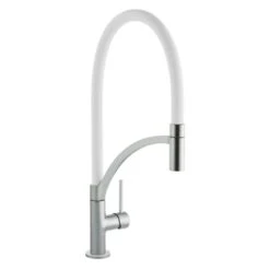 Prima+ Swan Neck Single Lever Mixer Tap With Pull Out White