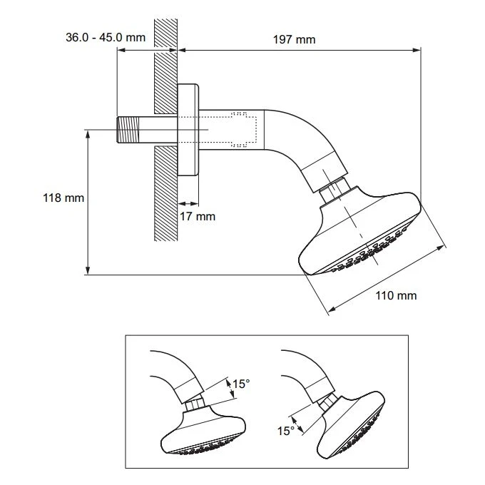 Rada SH1 UK Fixed Shower Head 4 Rada SH1 UK Fixed Shower Head - Image 2