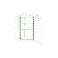 RAK Riva Stainless Steel Single Corner Cabinet With Mirrored Door -Home Furnishings rak 12sl704hp 3