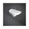 RAK Moon 800mm 1 Hole Basin & Semi Pedestal -Home Furnishings rak har80bas1 harhped