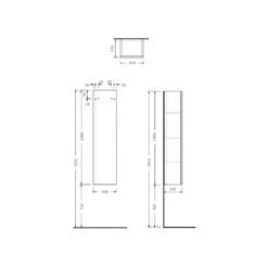 RAK Joy Wall Hung Tall Storage Unit Grey Elm -Home Furnishings rak joyts120egy 2