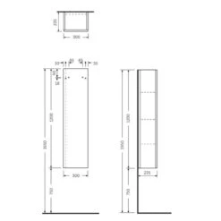 RAK Joy Wall Hung Tall Storage Unit Moka Walnut -Home Furnishings rak joyts120mok 2