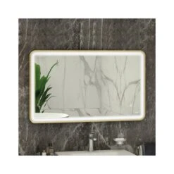 RAK Art Soft LED Illuminated Mirror With Demister 600x1200mm Brushed Gold