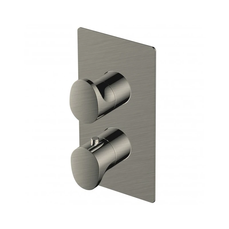 RAK Thermostatic Round Dual Outlet Shower Valve Brushed Nickel 3 RAK Thermostatic Round Dual Outlet Shower Valve Brushed Nickel