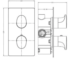 RAK Thermostatic Round Dual Outlet Shower Valve Brushed Nickel 5 RAK Thermostatic Round Dual Outlet Shower Valve Brushed Nickel -Home Furnishings rak rakita3302n 2