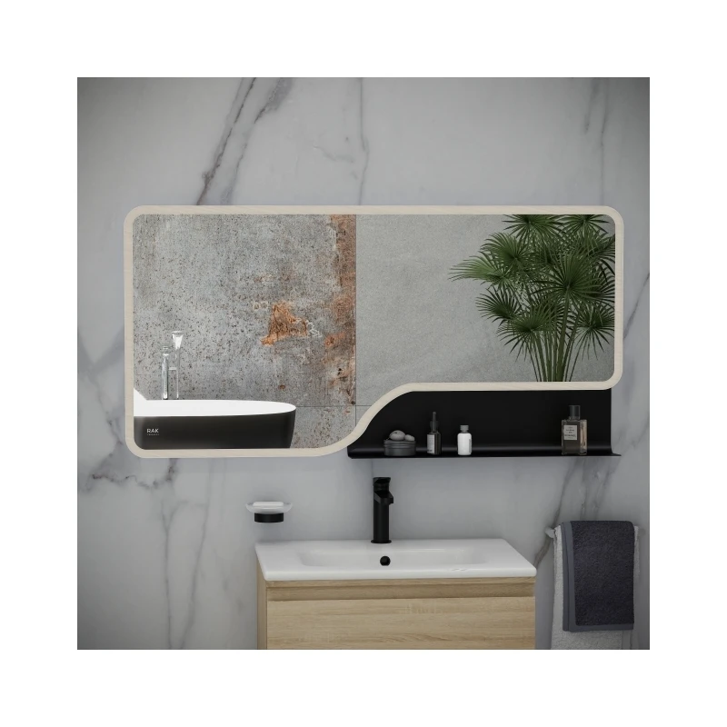 RAK Ornate LED Illuminated Mirror With Demister 600x1200mm Brushed Nickel 3 RAK Ornate LED Illuminated Mirror With Demister 600x1200mm Brushed Nickel